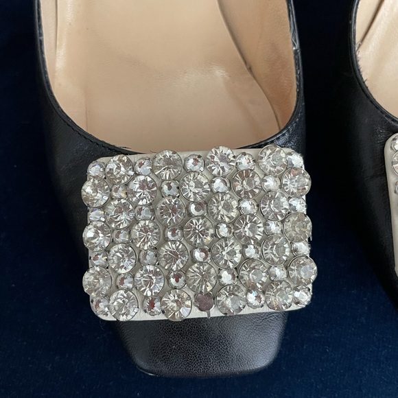 Kate Spade Black Pumps with Crystal/Rhinestone “Buckle” - Picture 8 of 9